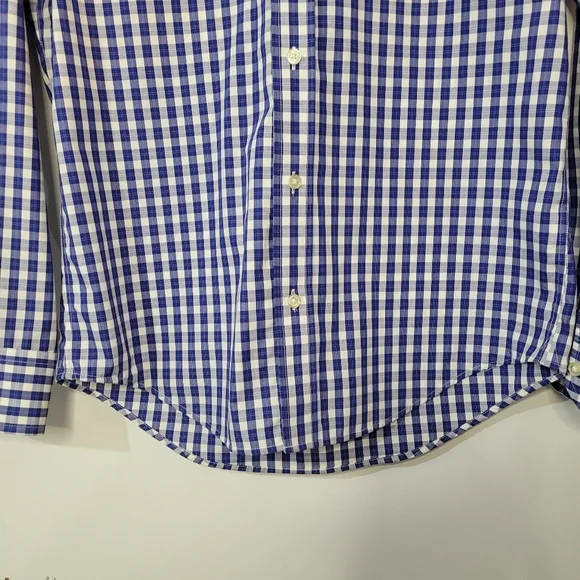 Banana Republic classic fit button down plaid shirt blue and white size small - Picture 3 of 7